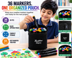 Touch Double-Sided Markers 36Pcs – Fine & Broad Tips for Smooth Coloring, Sketching, Illustration & School Art Projects with Black  Case