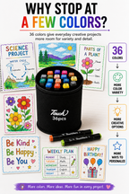 Touch Double-Sided Markers 36Pcs – Fine & Broad Tips for Smooth Coloring, Sketching, Illustration & School Art Projects with Black  Case
