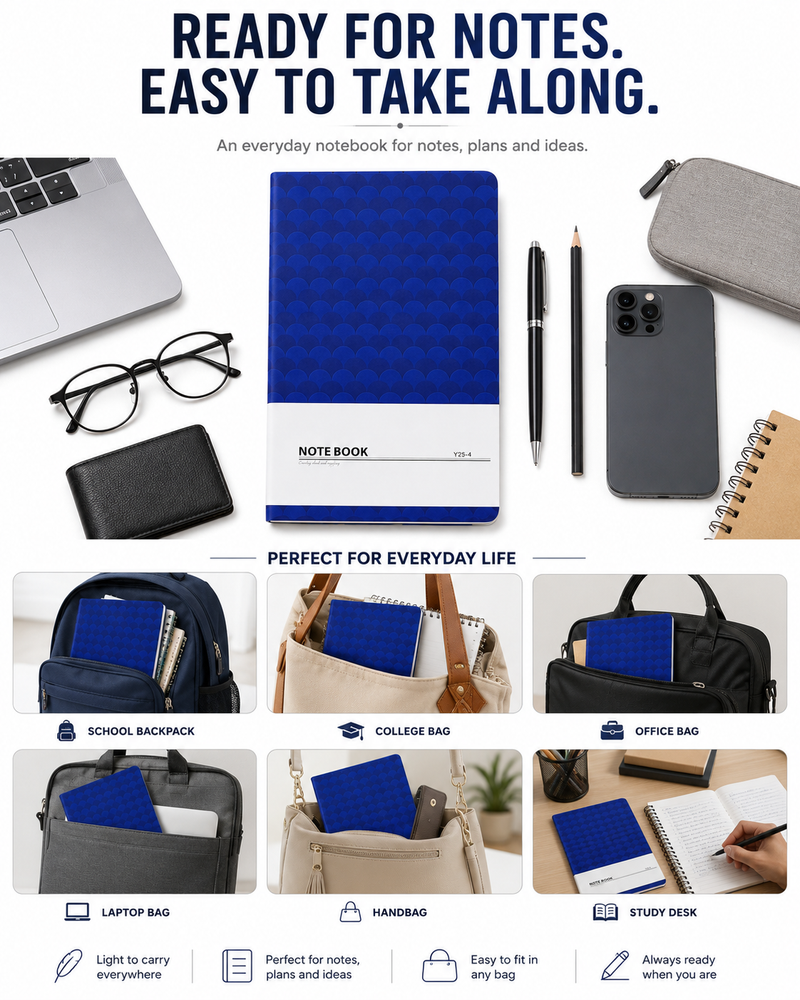 Premium A5 Notebook – Stylish Hardcover Journal for Study, Work, Planning & Everyday Writing