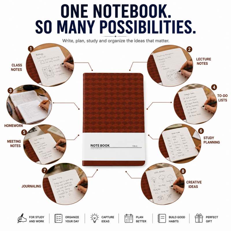 Premium A5 Notebook – Stylish Hardcover Journal for Study, Work, Planning & Everyday Writing