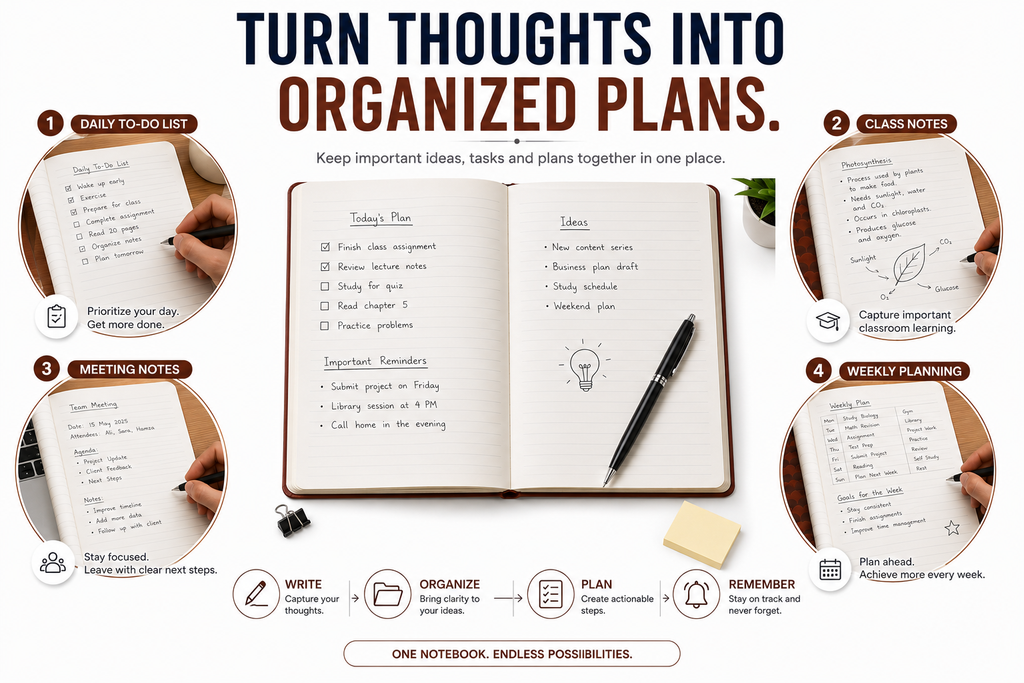 Premium A5 Notebook – Stylish Hardcover Journal for Study, Work, Planning & Everyday Writing