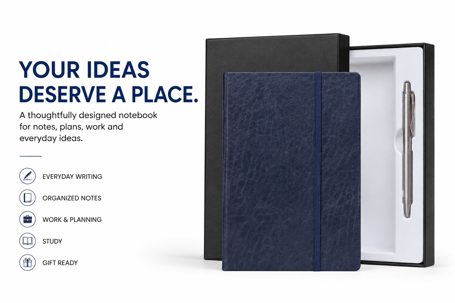 Executive Notebook Gift Set – Premium Hardcover Journal with Pen for Work, Meetings, Planning & Personal Notes