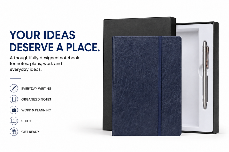 Executive Notebook Gift Set – Premium Hardcover Journal with Pen for Work, Meetings, Planning & Personal Notes