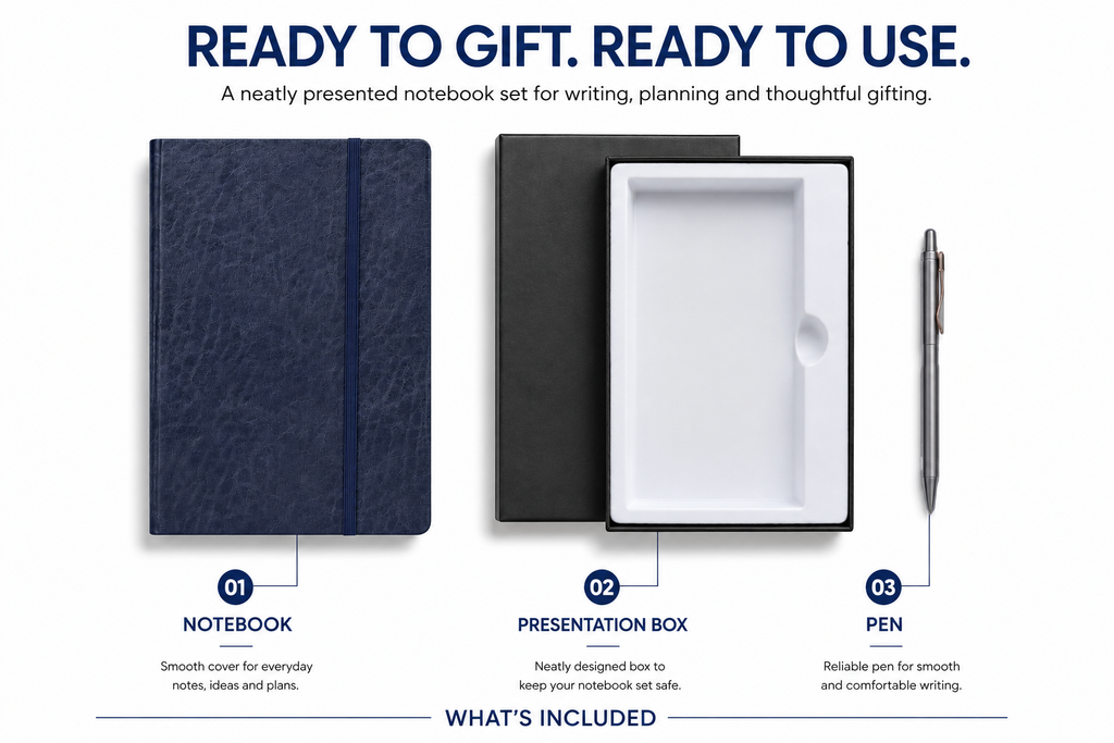 Executive Notebook Gift Set – Premium Hardcover Journal with Pen for Work, Meetings, Planning & Personal Notes