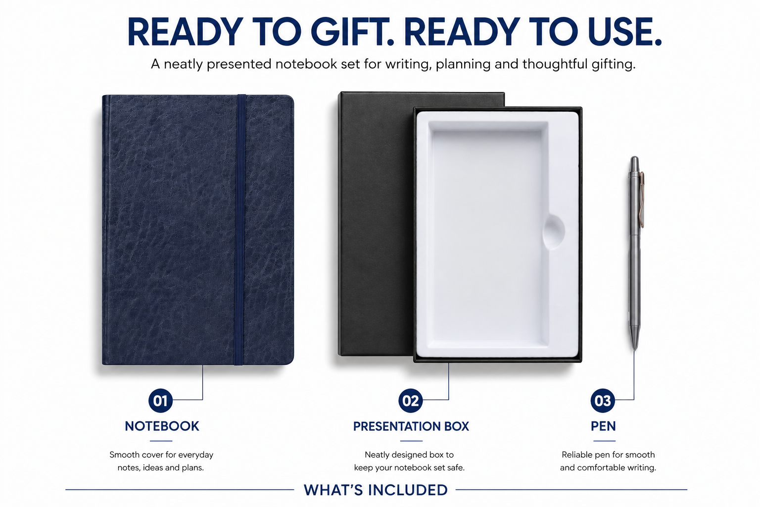 Executive Notebook Gift Set – Premium Hardcover Journal with Pen for Work, Meetings, Planning & Personal Notes