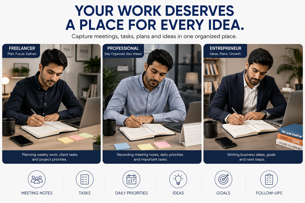Executive Notebook Gift Set – Premium Hardcover Journal with Pen for Work, Meetings, Planning & Personal Notes
