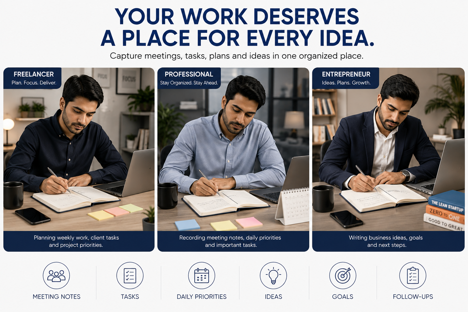 Executive Notebook Gift Set – Premium Hardcover Journal with Pen for Work, Meetings, Planning & Personal Notes