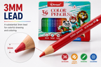 Bertand 36-Piece Colour Pencil Set – Vibrant & Smooth Colouring Pencils for Kids, Students & Artists, Rich Pigments for Drawing