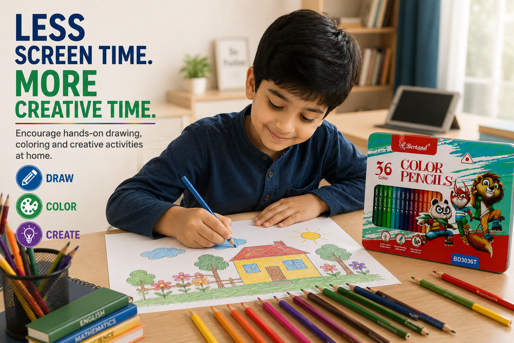Bertand 36-Piece Colour Pencil Set – Vibrant & Smooth Colouring Pencils for Kids, Students & Artists, Rich Pigments for Drawing