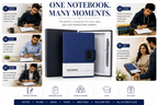 Elegant A5 Notebook Journal – Premium Textured Cover, Magnetic Flap Closure & Pen Holder, Gift Ready