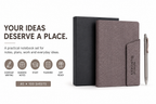 A5 Business Notebook Set with Pen Holder – 100 Sheets Premium Textured Journal for Work, Meetings, Notes & Planning