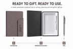 A5 Business Notebook Set with Pen Holder – 100 Sheets Premium Textured Journal for Work, Meetings, Notes & Planning