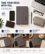 A5 Business Notebook Set with Pen Holder – 100 Sheets Premium Textured Journal for Work, Meetings, Notes & Planning
