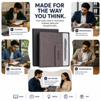 A5 Business Notebook Set with Pen Holder – 100 Sheets Premium Textured Journal for Work, Meetings, Notes & Planning