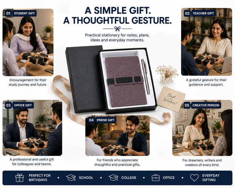 Your Ideas, Wherever You Go – Versatile Notebook for Study, Office, Freelance Work & Daily Planning