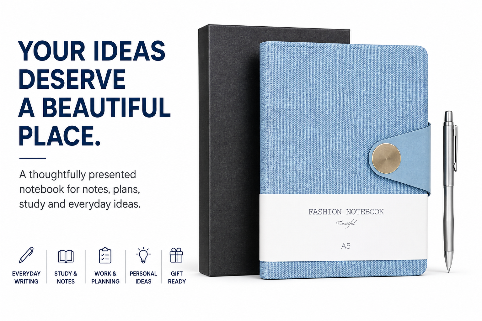 5 Luxury Notebook Journal – Sophisticated Textured Cover, Magnetic Clasp & Premium Design for Writing and Planning