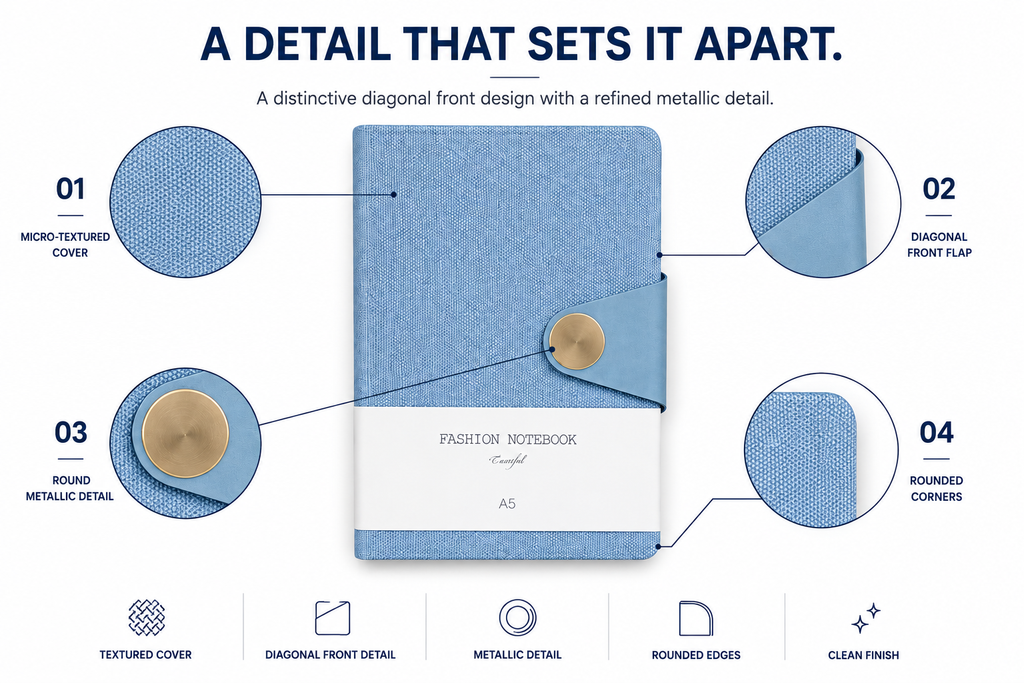 5 Luxury Notebook Journal – Sophisticated Textured Cover, Magnetic Clasp & Premium Design for Writing and Planning