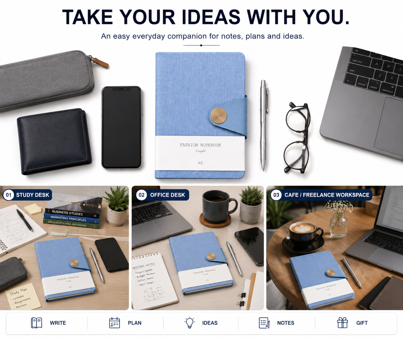 5 Luxury Notebook Journal – Sophisticated Textured Cover, Magnetic Clasp & Premium Design for Writing and Planning