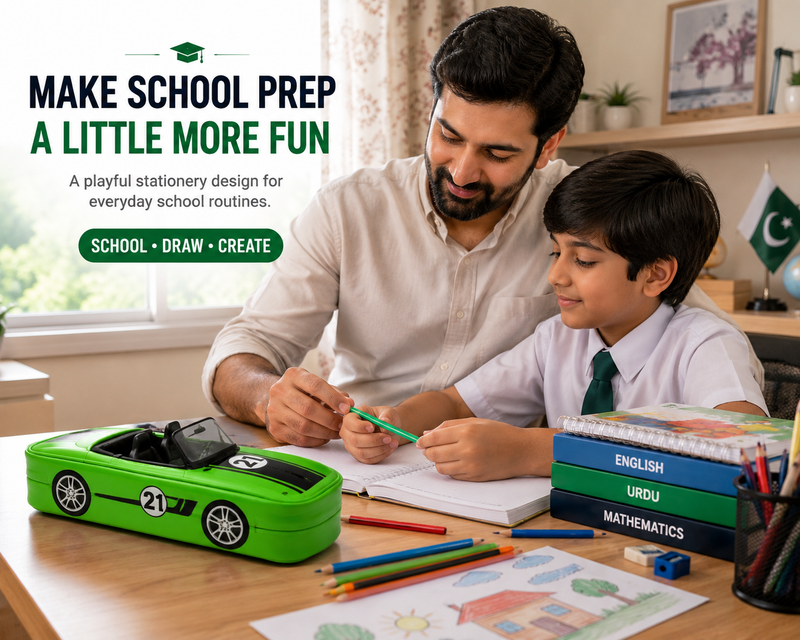 Multi-Purpose car Ten Box Stationery Case – Pencil & Pen Organizer for Kids, Students, School & Home Study