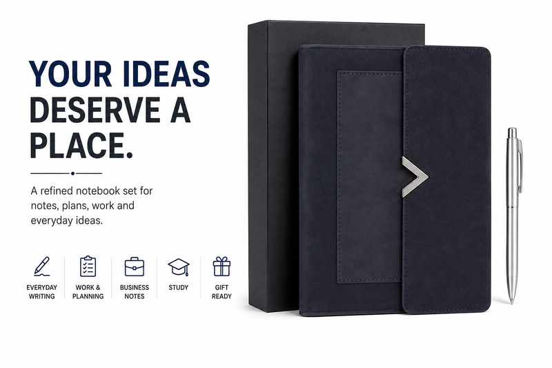 Executive A5 Notebook Journal – Refined Hardcover Design for Business Notes, Work, Planning & Professional Writing