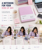 B5 Aesthetic Notebook – Soft Lavender Blue or Pink Journal for Study, Work, Planning, Personal Notes & Gifting