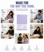 B5 Aesthetic Notebook – Soft Lavender Blue or Pink Journal for Study, Work, Planning, Personal Notes & Gifting