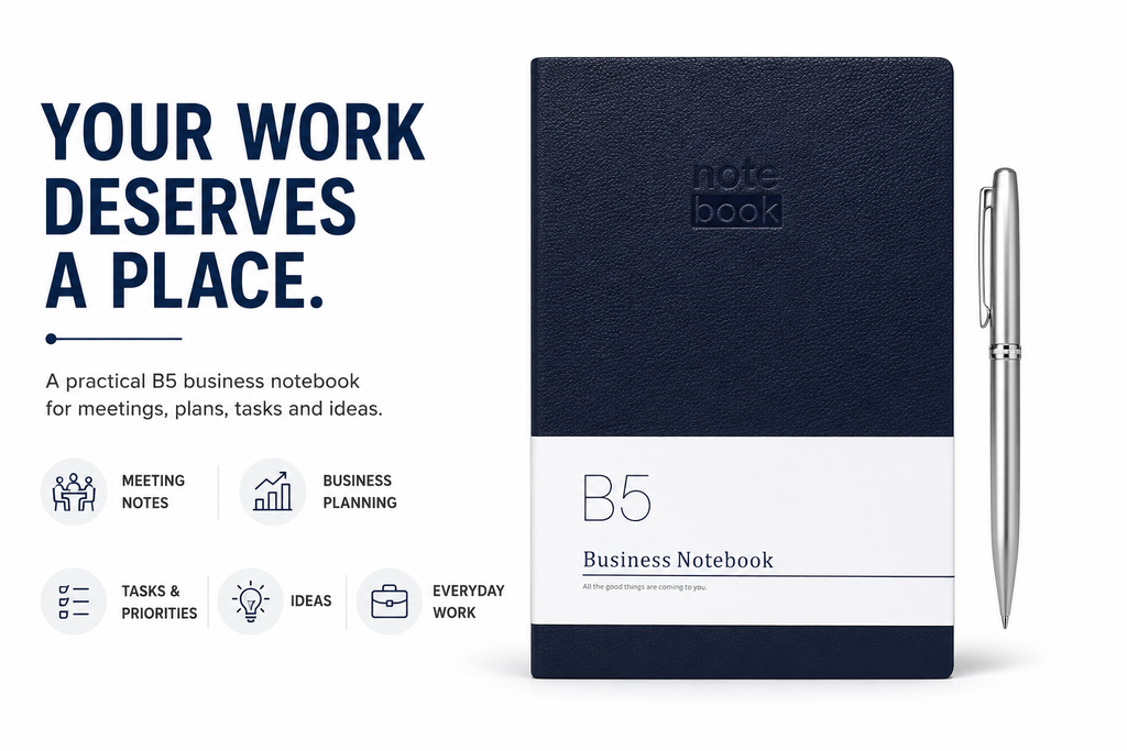 Executive B5 Business Notebook – Premium Journal for Office Meetings, Planning, Tasks & Professional Notes