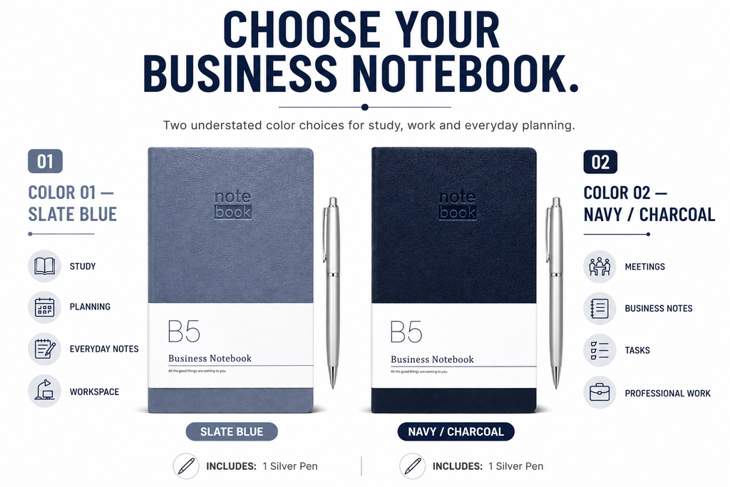 Executive B5 Business Notebook – Premium Journal for Office Meetings, Planning, Tasks & Professional Notes