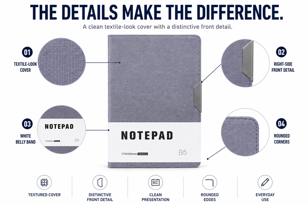 Minimalist B5 Notepad – 100 Sheets Premium Notebook for Planning, Study, Meetings & Everyday Ideas