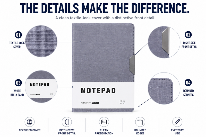 Minimalist B5 Notepad – 100 Sheets Premium Notebook for Planning, Study, Meetings & Everyday Ideas