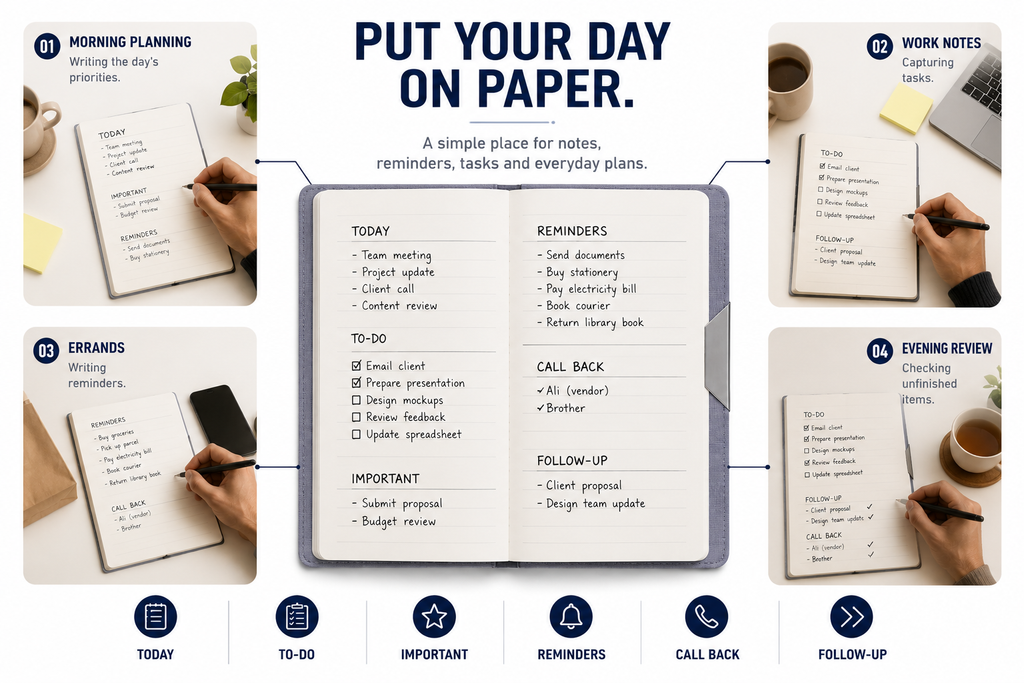Minimalist B5 Notepad – 100 Sheets Premium Notebook for Planning, Study, Meetings & Everyday Ideas