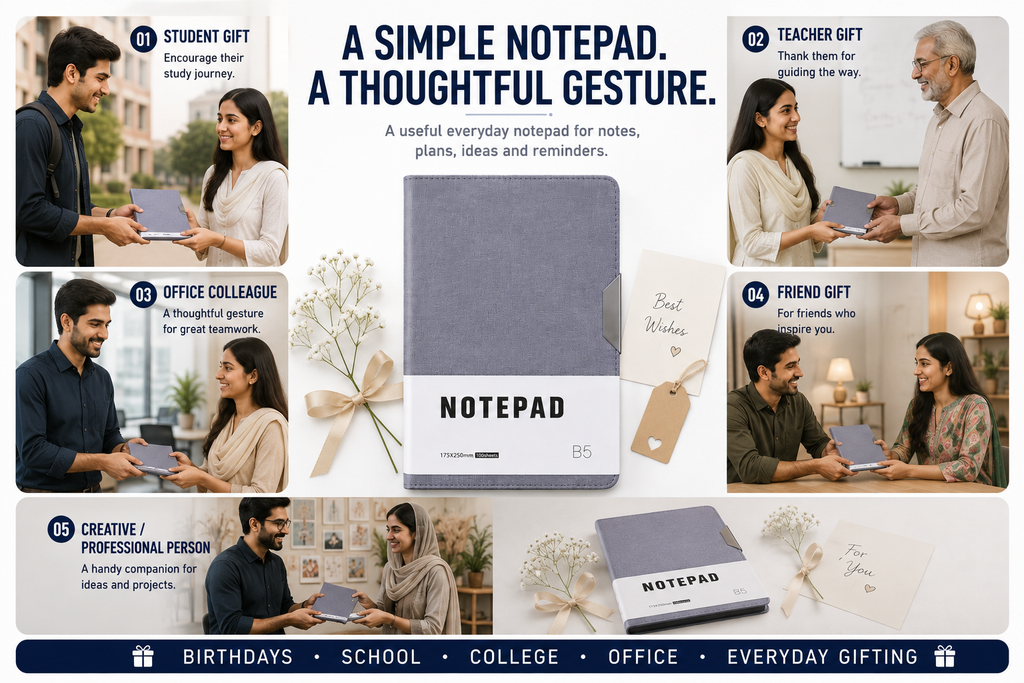 Minimalist B5 Notepad – 100 Sheets Premium Notebook for Planning, Study, Meetings & Everyday Ideas