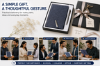 Premium Executive Notebook Gift Set with Pen – Textured Navy Journal for Business, Work, Study & Planning