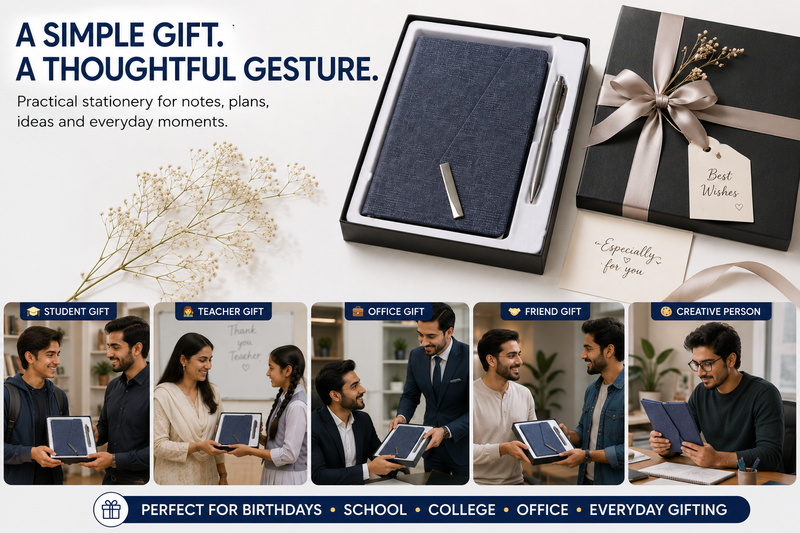 Premium Executive Notebook Gift Set with Pen – Textured Navy Journal for Business, Work, Study & Planning