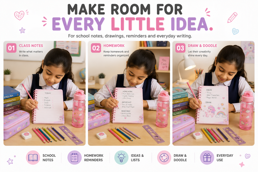 Adorable Unicorn Spiral Notebook – Fun Kids Journal for School, Drawing, Doodling, Notes & Creative Ideas