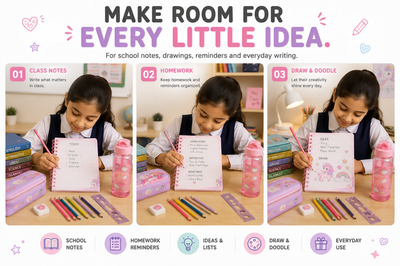 Adorable Unicorn Spiral Notebook – Fun Kids Journal for School, Drawing, Doodling, Notes & Creative Ideas