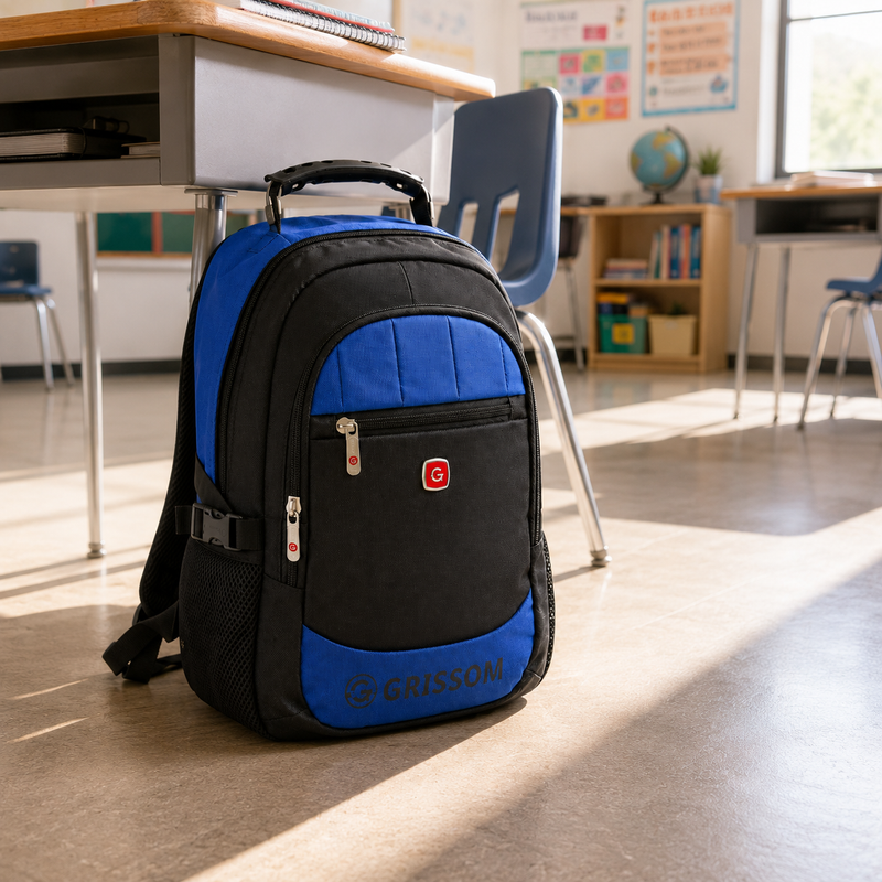 Grissom School & College Backpack – Spacious Organizer Bag for Books, Notebooks, Stationery & Daily Carry