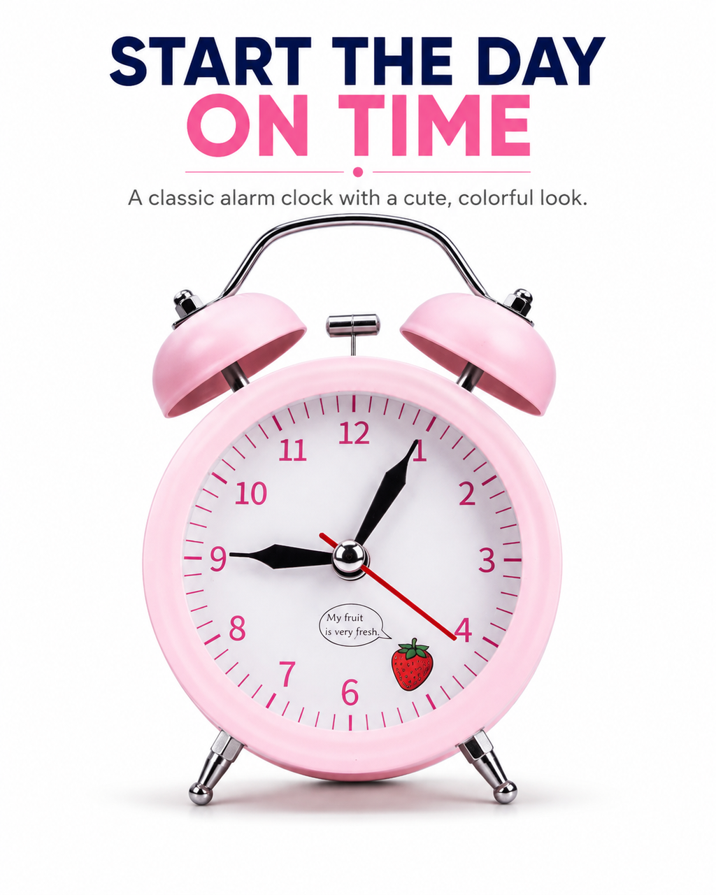 Alarm Clock – Classic Bedside Wake-Up Clock with Clear Time Display, Compact Design for Kids, Students, Adults & Everyday Use