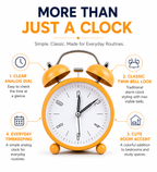 Compact Alarm Clock – Simple & Practical Bedside Wake-Up Clock with Clear Time Display for Bedroom, Study Table, Office & Everyday Use