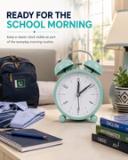 Compact Alarm Clock – Simple & Practical Bedside Wake-Up Clock with Clear Time Display for Bedroom, Study Table, Office & Everyday Use