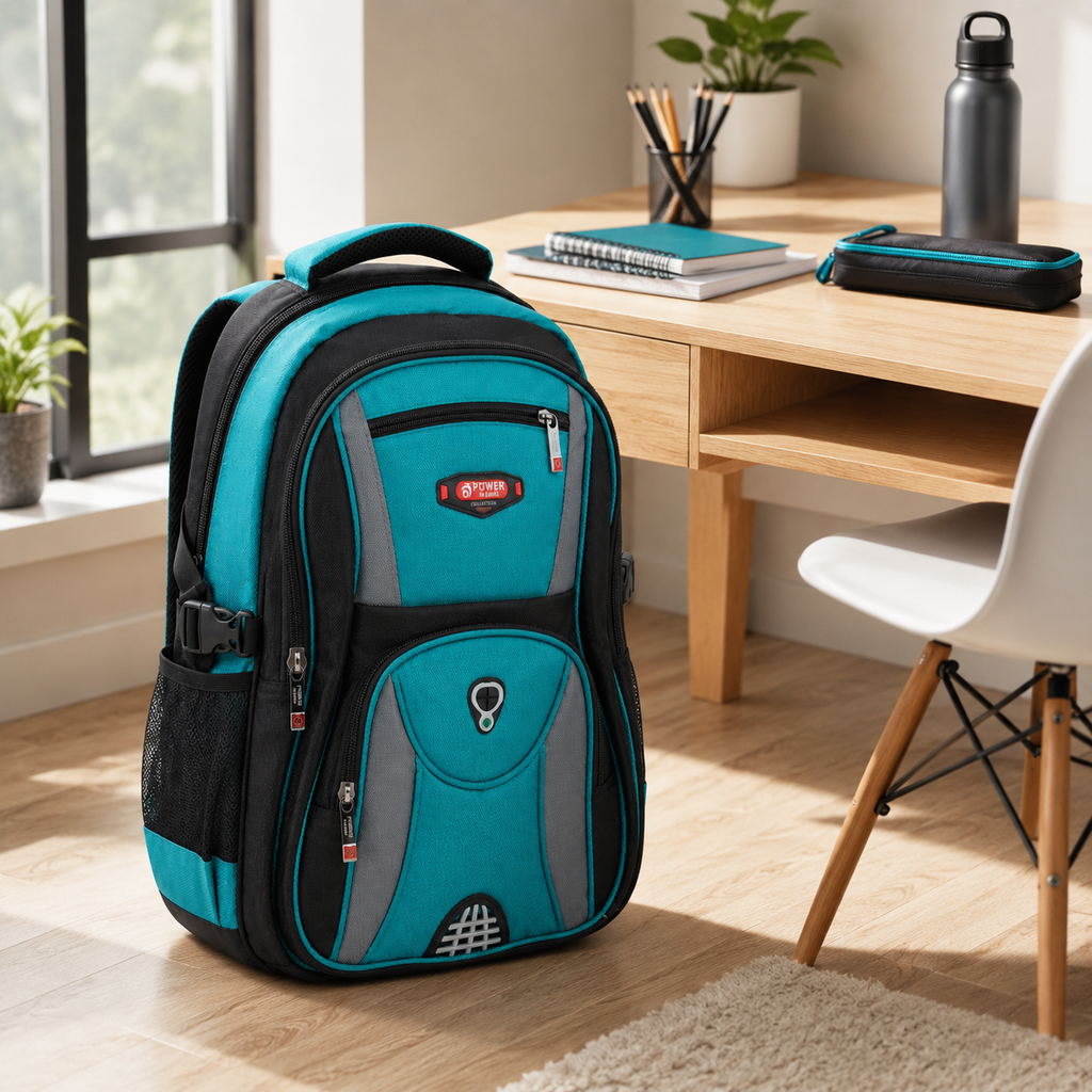 POWER School & College Backpack – Large Multi-Compartment Bag with Multiple Zipper Pockets for Organized Daily Use