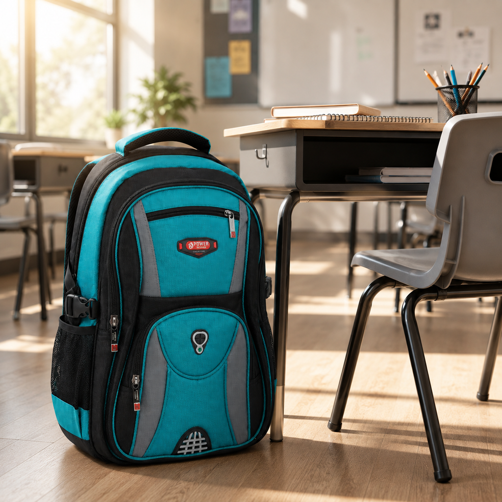 POWER School & College Backpack – Large Multi-Compartment Bag with Multiple Zipper Pockets for Organized Daily Use