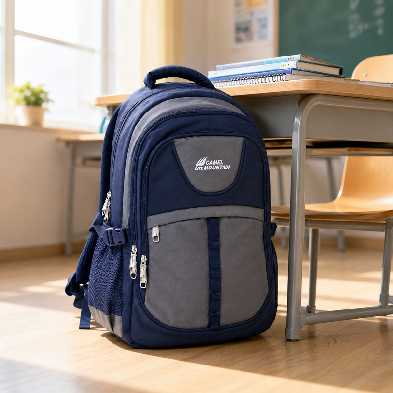 Camel Mountain School Bag – Organized Student Backpack for Books, Supplies, Classes & Daily Travel
