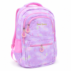 Girls School Backpack – Cute Lavender Pink Multi-Compartment Bag with Bottle Holder, Front Pockets
