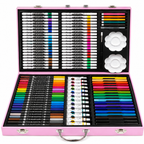 113-Piece Girls Art & Craft Set with Unicorn Carrying Case – Complete Drawing, Coloring & Painting Kit