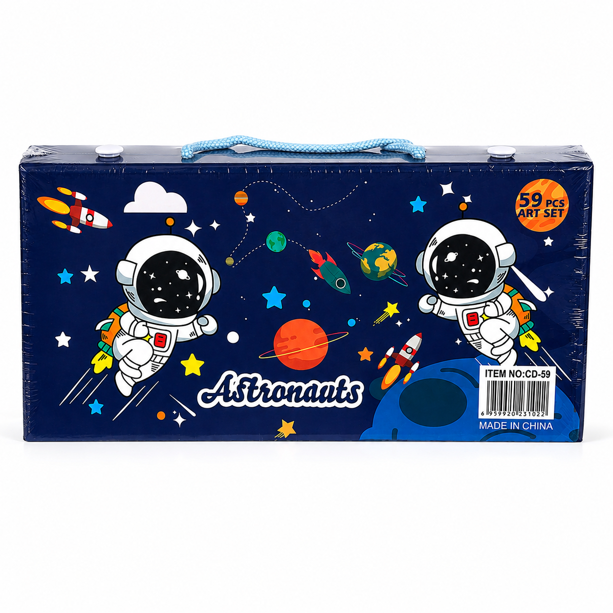 59-Piece Kids Art Set  Space-Themed Creative Drawing & Colouring Kit with Complete Art Supplies, Portable Carrying Case