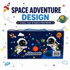59-Piece Kids Art Set  Space-Themed Creative Drawing & Colouring Kit with Complete Art Supplies, Portable Carrying Case