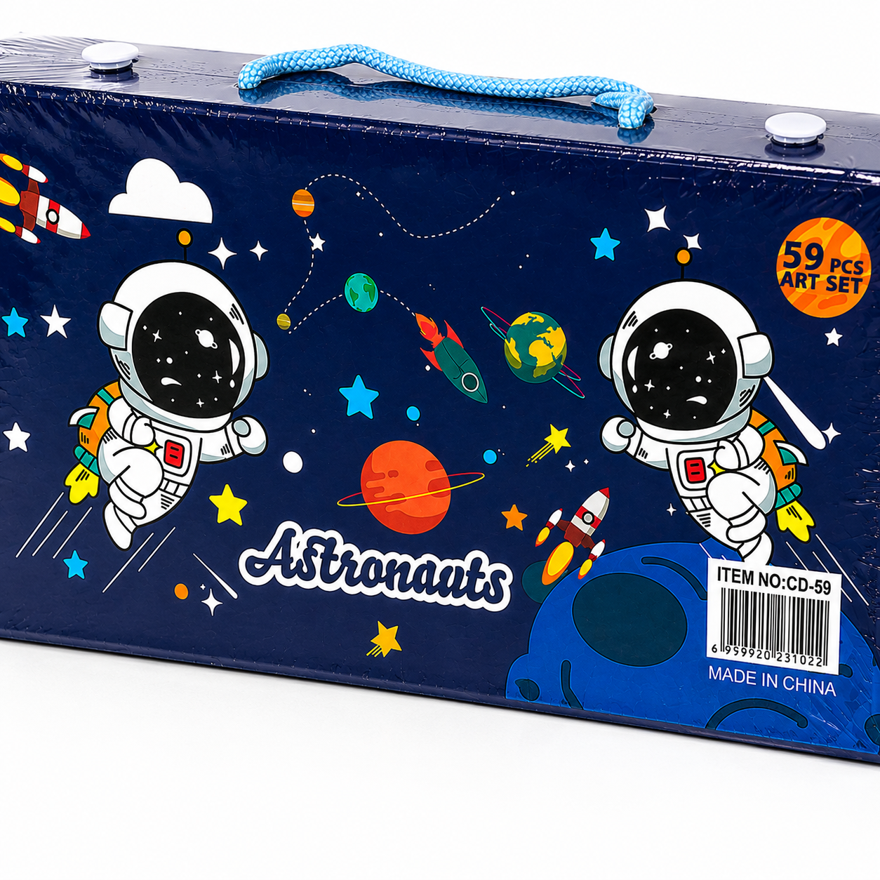 59-Piece Kids Art Set  Space-Themed Creative Drawing & Colouring Kit with Complete Art Supplies, Portable Carrying Case