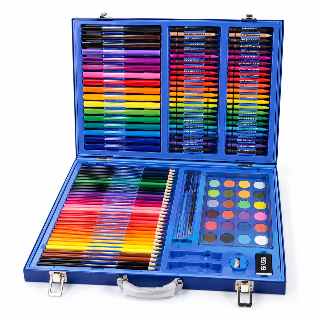 128-Piece Kids Art & Craft Set in Space-Themed Carrying Case – Complete Drawing, Coloring & Painting Kit with Colored Pencils, Crayons, Markers, Paints & Art Supplies