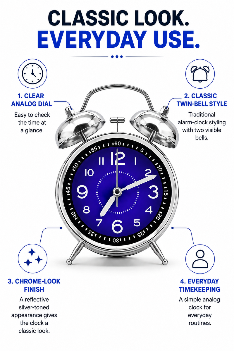 Bedside Alarm Clock – Practical Wake-Up Clock for Bedroom, Study & Daily Routines